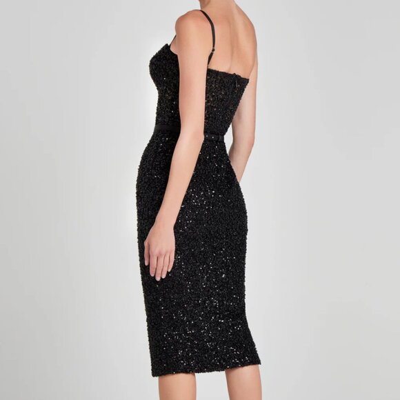 Nadine Merabi NWT Victoria Black Sequin Dress - Picture 4 of 4